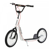 Trottinette Pour Les Jeunes, Ados Avec 16'' Roue Gonflable Freins Doubles Pour
5 Ans Et Plus Blanc