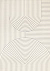 Carpette Forte blanche et grise à motif d’arches courbées pour l’intérieur - 7 pi 9 po x 10 pi 6 po
