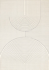 Carpette Forte blanche et grise à motif d’arches courbées pour l’intérieur - 7 pi 9 po x 10 pi 6 po