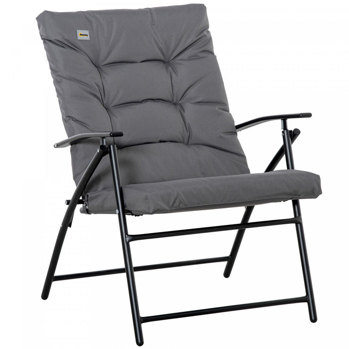 Chaise Longue Pliable, Fauteuil Rembourre En Tissu Avec Accoudoirs, Gris