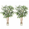 HOMCOM Faux Banian de 5pi, Ensemble de 2 Plantes Artificielles