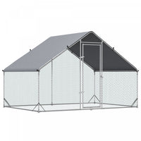 Pawhut Grand Poulailler En Metal Galvanise, Avec Couverture, Pour L'exterieur De La Cour, 10' X 6.5'