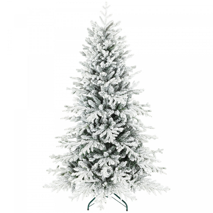 HOMCOM Sapin de Noel 6pi, Sapin Floque Complet, Montage Facile