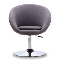Chaise d’appoint sergée Hopper de Manhattan Comfort à hauteur réglable en chrome poli - grise