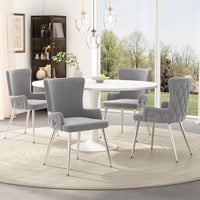  Ensemble de salle a manger moderne Sophia 5 pieces avec table et chaises, gris