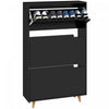 HOMCOM Armoire a chaussures avec 3 portes rabattables, noir