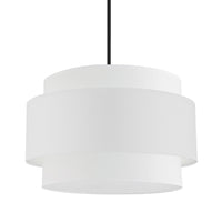 Luminaire suspendu Priya de Dainolite de 22 po de diamètre avec abat-jour blanc, fini noir mat et 4 ampoules