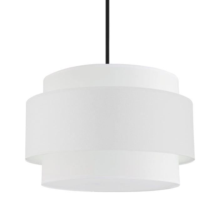 Luminaire suspendu Priya de Dainolite de 22 po de diamètre avec abat-jour blanc, fini noir mat et 4 ampoules