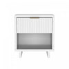 Table de nuit contemporaine Elara 18\" en bois massif blanc (1 tiroir)