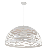 Luminaire suspendu Coral de Dainolite de 20 po de diamètre, avec fini blanc mat et 1 ampoule