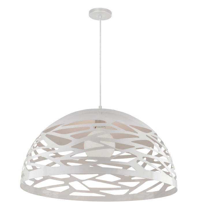 Luminaire suspendu Coral de Dainolite de 20 po de diamètre, avec fini blanc mat et 1 ampoule