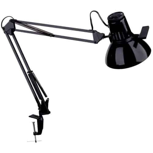 Lampe de travail de Dainolite avec portée de 36 po et fini noir lustré