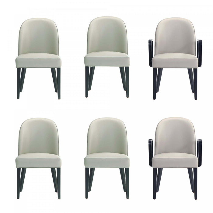 Ensemble de 6 chaises de salle a manger Hillman Modern en gris clair