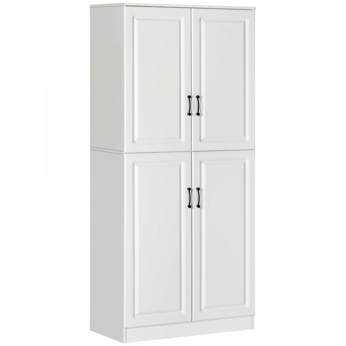 HOMCOM Garde-manger cuisine 71\" avec 4 portes et etageres reglables