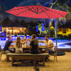 Costway Parasol deporte solaire 10FT 32 LED eclairees Wine pour patio exterieur
