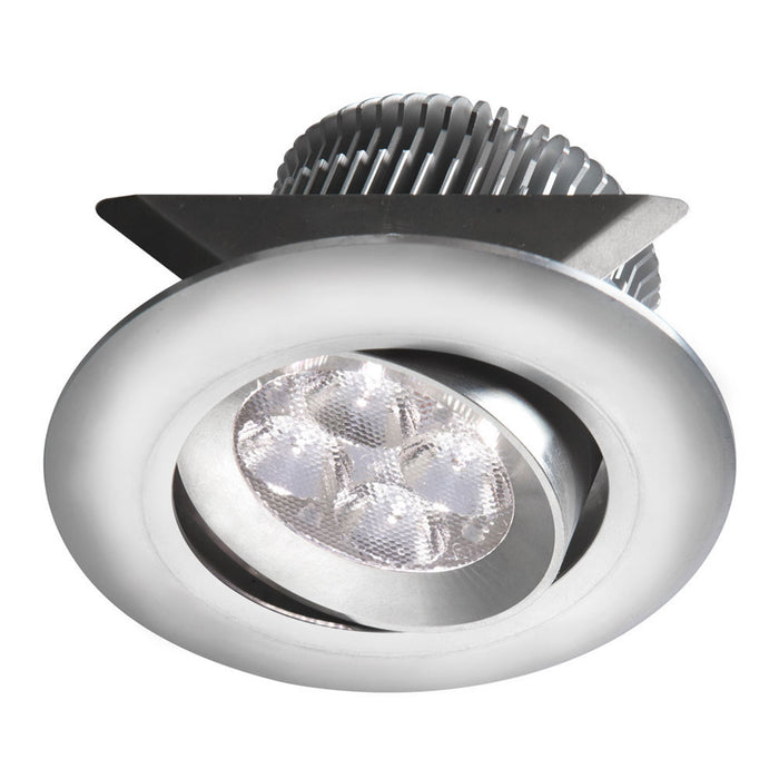 Luminaire cylindrique à encastrer Smpled de Dainolite avec intensité variable, angle d’inclinaison réglable, fini aluminium et ampoule de 8 W