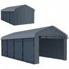 Outsunny Abri D'auto 10'x15' Avec Toit En Metal, Parois Laterales Amovibles