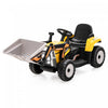 Costway Enfants Montent Sur Excavateur 12v Tracteur Electrique Rc W / Seau De Creusement Jaune