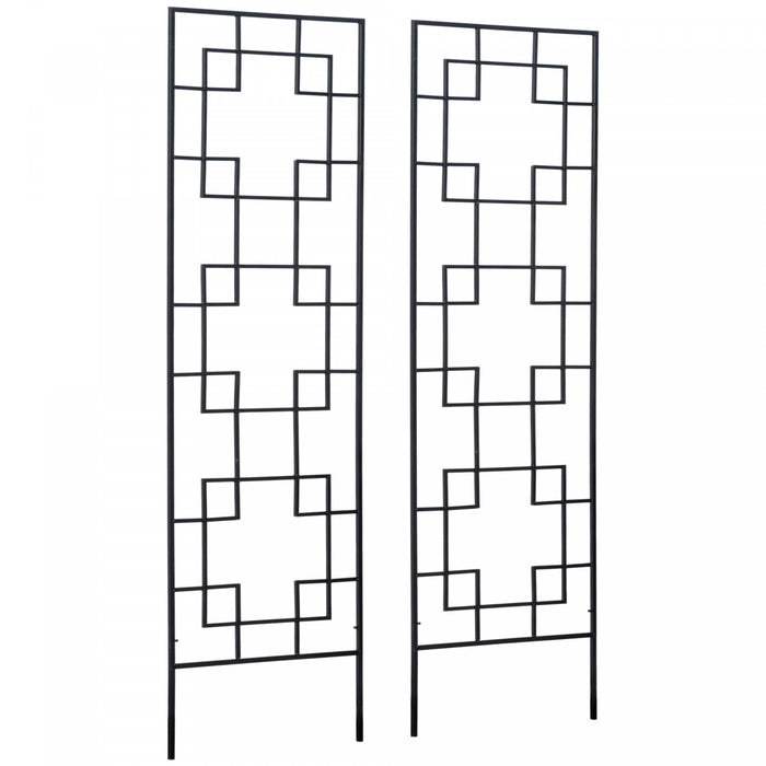 Outsunny Lot De 2 Treillis De Jardin 72\" Pour Roses, Vigne, Clematite