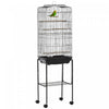 Pawhut Cage A Oiseaux Sur Roulettes Grande Voliere Detachable Cage Portable Multi-accessoires Avec Mangeoires Perchoirs Plateau Amovible Et Etagere Cage Pour Canaris Perruches Noir