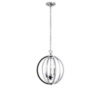 Lustre Karland de Dainolite avec bande cloutée de cristaux, fini chromé poli et 3 ampoules