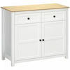 HOMCOM Buffet de rangement de cuisine avec tiroir, etagere reglable, blanc