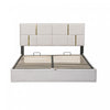Ensemble De Chambre Nicole 2 Pieces Avec Lit Plateforme Tapisse Et Banc Coffre, Taille Queen, Beige