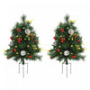 Homcom Sapin De Noel Artificiel Pre-eclaire De 0.9 M 2 Pieces Avec 24 Lumieres Led Blanc Chaud Et 70 Embouts