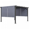 Outsunny Auvent De Pergola Retractable 10' X 12' Pour Jardin, Gris