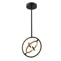 Luminaire suspendu de la collection Trilogy avec lumière à DEL intégrée de 13 po - noir et doré