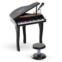 Qaba Mini Piano Musical Electronique 37 Touches Clavier Multifonction Enfants Jouet Avec Microphone