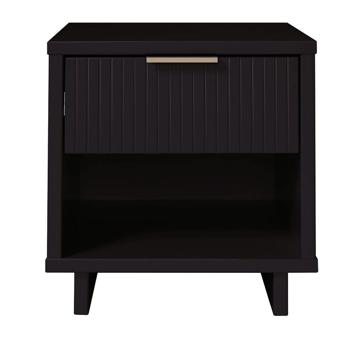 Table de nuit moderne Granville de Manhattan Comfort avec 1 tiroir à extension complète - vert sauge