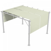 Outsunny Auvent De Pergola, Protection Uv, 2 Pieces 16 X 4 Pieds, Kaki