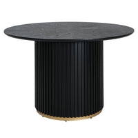 Table a manger ronde a piedestal Cove 47,25 pouces pour 4 a 5 personnes, noir