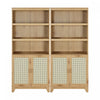 Armoire bibliotheque Sheridan style milieu du siecle 79 cm en bois naturel (7 etageres) – Lot de 2