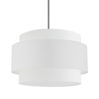 Luminaire suspendu Priya de Dainolite de 22 po de diamètre avec abat-jour blanc, fini chromé poli et 4 ampoules