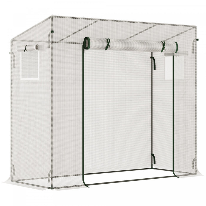 Outsunny Serre De Jardin Patio Avec Porte A Cadre En Acier