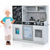 Costway Kid's Pretend Play Kitchen Toddler Kitchen Playset Avec Tableau Noir Blanc