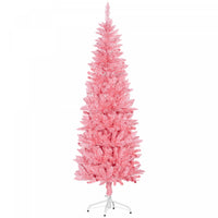 Homcom Arbre De Noel Artificiel De 6pi De Haut Avec Base En Acier, Rose
