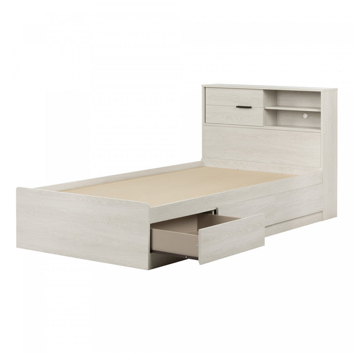Fynn Ensemble Lit Matelot Et Tete De Lit Bibliotheque Chene Hivernal, De Meubles South Shore