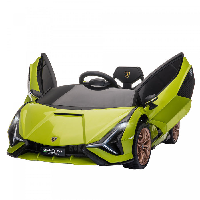 Aosom Jouet De Voiture Electrique Pour Enfants A Piles 12v Compatible Avec Telecommande Parentale Lumieres Musicales Mp3 Pour 3-5 Ans Vert