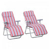 Outsunny Lot De 2 Chaises Longues De Jardin, Fauteuil Inclinable, Rouge