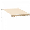 Outsunny Auvent De Patio Retractable Manuel De 10 X 8 Pieds Pare-soleil Resistant A L'eau Terrasse Exterieure Fenetre Porte Auvent Abri Cadre En Aluminium Beige
