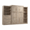 Grand lit escamotable mural Pur de Bestar de 126 po avec tablettes et tiroirs