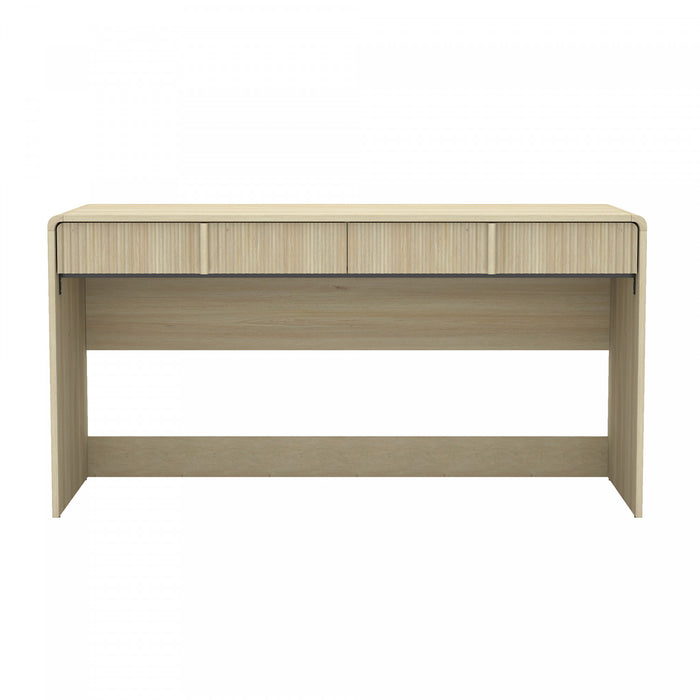 Bureau d’ecriture contemporain Novara 60\" en chene blanchi (2 tiroirs)