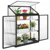 Outsunny Serre en polycarbonate avec ventilation et portes, noir