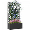 Outsunny Lit de jardin sureleve avec panneau d'intimite jardiniere en metal