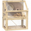 Cage en bois pour hamster, grande cage a 3 niveaux pour petits animaux