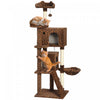 63 Inch Cat Tree with Sisal Scratching Posts, Leopard Print