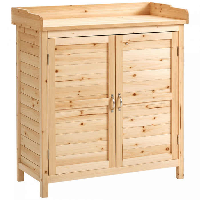 Outsunny Armoire de Rangement de Jardin, Cabanon de Jardin, Bois Naturel